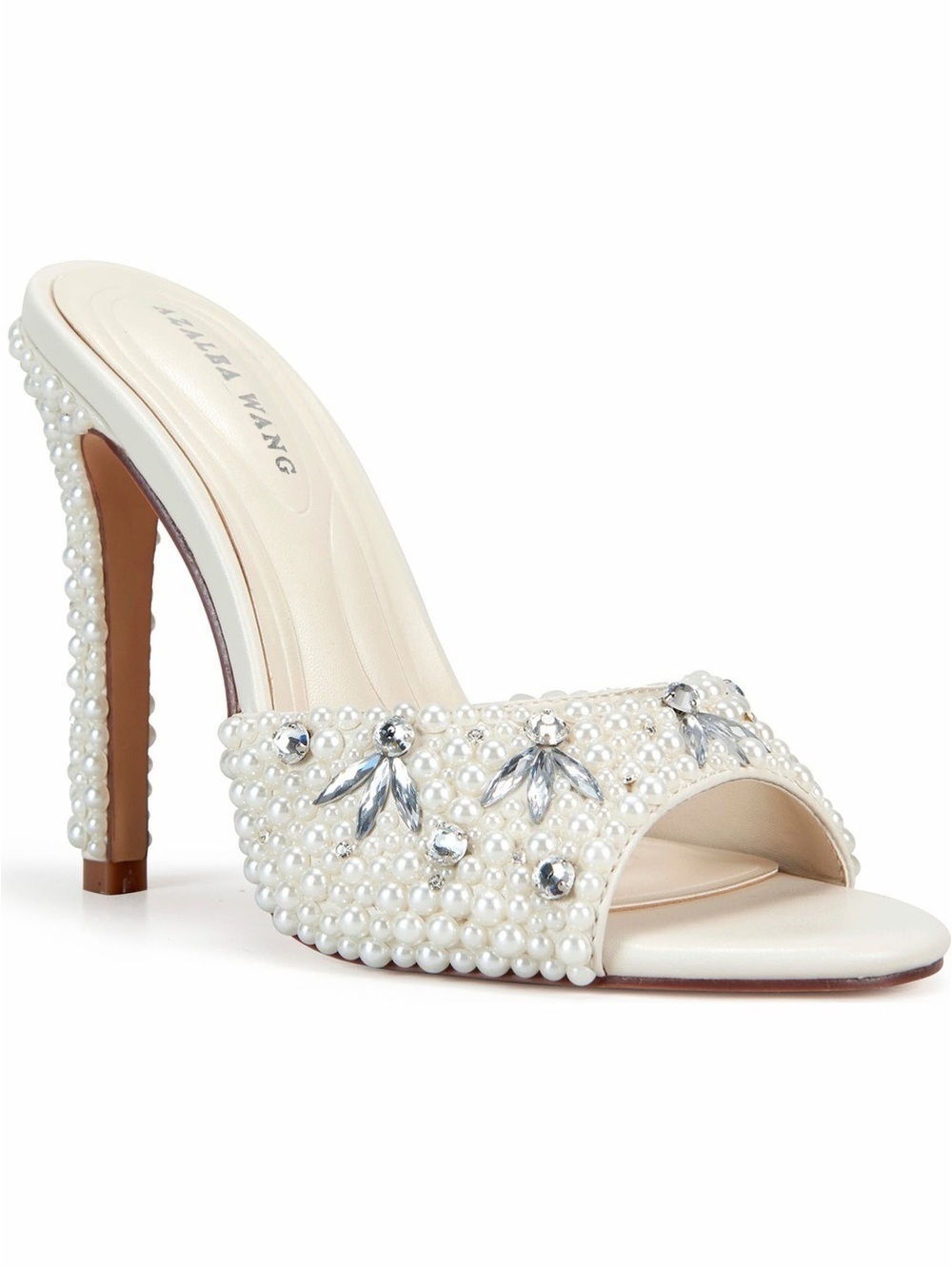 Azalea Wang Somethingnew Pearl Rhinestone Stiletto Heels Wedding Bridal Size 7.5